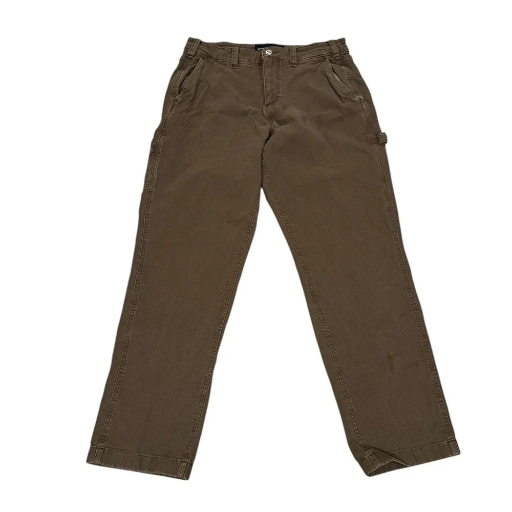 Abercrombie & Fitch Mens Loose Carpenter Pants Brown Utility Workwear‎ 30x32